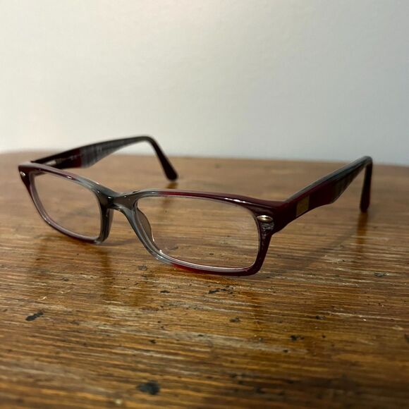 Ray Ban Optics RB5206-5517 Eyeglasses Maroon Gray Full Rim Rectangle FRAMES ONLY - Picture 1 of 7